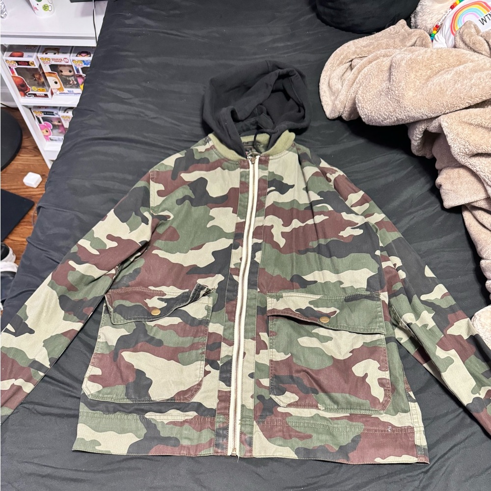Army jacket with a hood